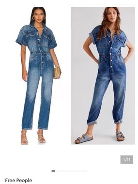We The Free Medium Blue Denim Jumpsuit Overalls